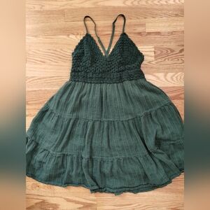 Aerie Green Dress Cotton Blend Small